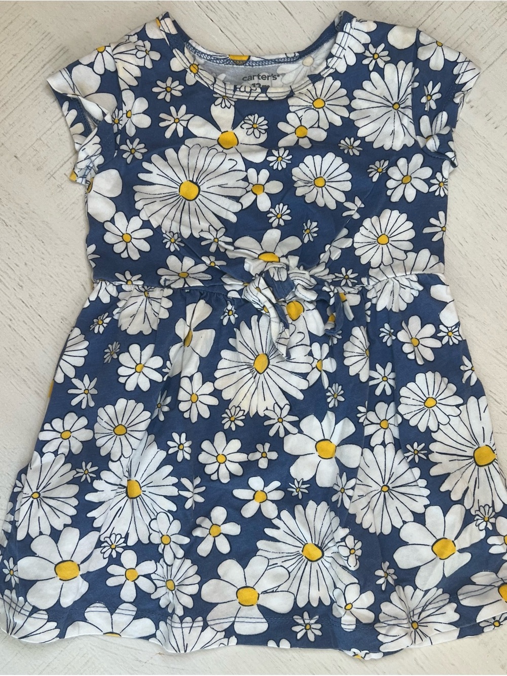 Like new Carter's Blue Floral Daisy Tie-Front Baby Girl Dress